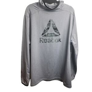 Reebok Hoodie Pullover Men's 2XL Gray Long Sleeve Activewear
